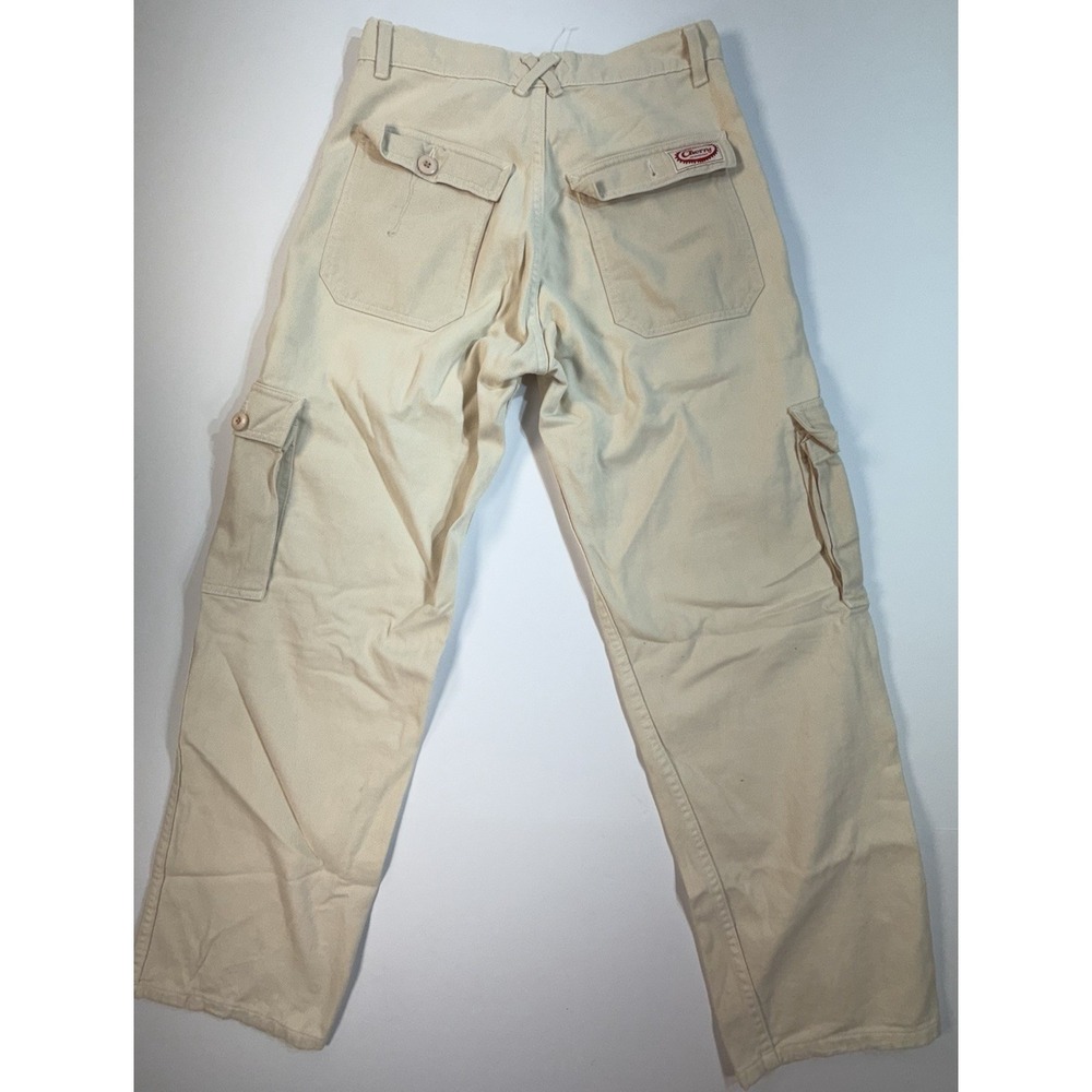 Cherry Los Angeles‎ Cargo Pants Womens 28 Beige USA Made Utility Workwear